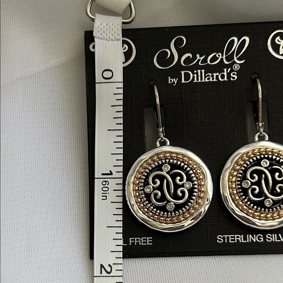 Black, Gold, and Silver Drop Earrings - Picture 7 of 8